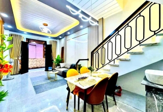 BÁN NHÀ ĐƯỜNG SỐ 9, PHƯỜNG 9,  NGAY CÔNG VIÊN LÀNG HOA  - 3 TẦNG - NỘI THẤT CAO CẤP - GIÁ 4.98 TỶ